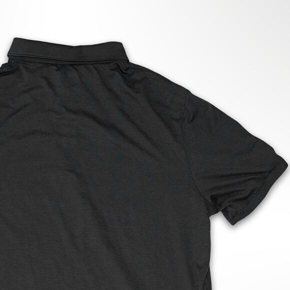 Zella Men's XL Black Micro Stripe Performance Polo Shirt - Picture 5 of 6